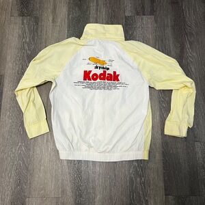 Vintage 90s Kodak Windbreaker Jacket Yellow Skyship Full Zip Lightweight Large